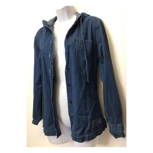 Faconnable | Button Up Denim Jacket w Hood F04 •